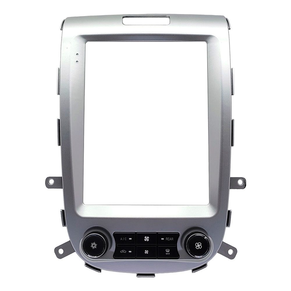 Переходная рамка для установки в Hyundai Santa Fe II (2005-2012) MegaZvuk RAM-9855 (авто с климат контролем) (серебристая)